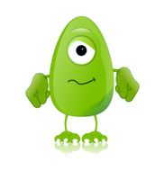 green monster character expressions funny N34