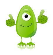 green monster character expressions funny N35