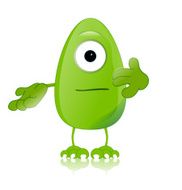 green monster character expressions funny N36