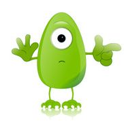 green monster character expressions funny N37