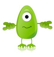 green monster character expressions funny N38
