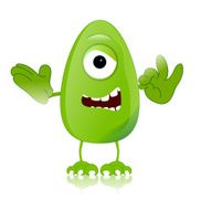 green monster character expressions funny N40