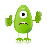 green monster character expressions funny N45