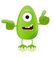 green monster character expressions funny N46