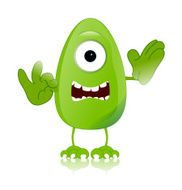green monster character expressions funny N47