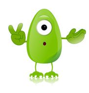 green monster character expressions funny N48