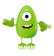 green monster character expressions funny N49