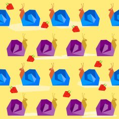 Funny snail and strawberry Cartoon graphic abstract seamless pattern illustration
