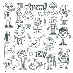 Wacky crazy doodles set 2 Vector illustration Hand drawn free image ...