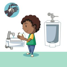 Kid washing hands