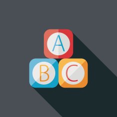 ABC blocks flat icon with long shadow EPS 10 N8