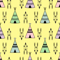 Cute indian colorful wigwam background pattern