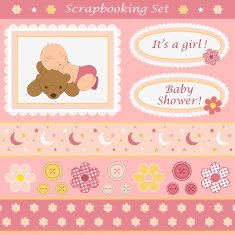 Scrapbooking set for baby girl