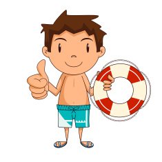 Child holding lifebuoy