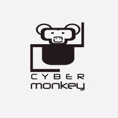 cyber monkey computer shop vector design template N2