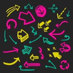 attractive doodle style arrows set