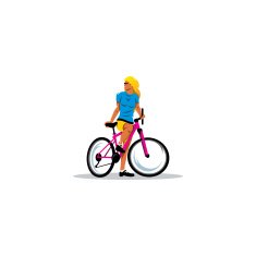 Sexy Girl on Bike sign Vector Illustration