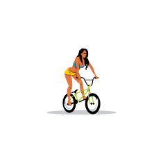 Sexy Girl on BMX sign Vector Illustration