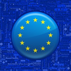 European Union on New Year Word Background