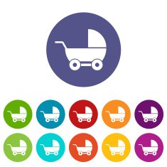 Baby carriage flat icon