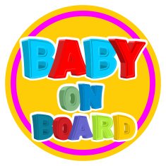 Baby on board Sign sticker car with children