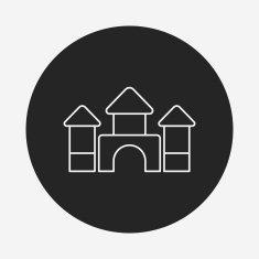 baby toy bricks line icon