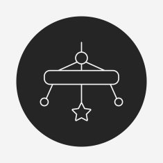 baby hanging line icon
