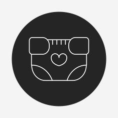 baby diaper line icon