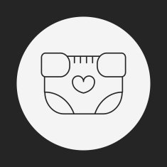 baby diaper line icon N3