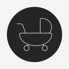 Baby carriages line icon