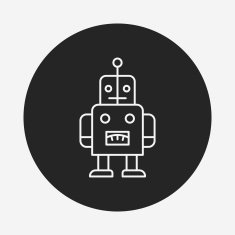 baby toy robot line icon