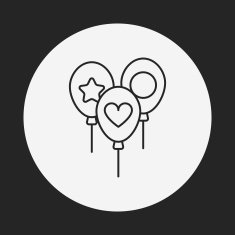 baby toy balloon line icon N3