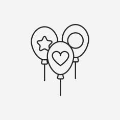 baby toy balloon line icon N4