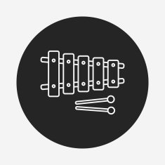 baby toy musical instruments line icon
