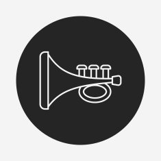 baby toy trumpet line icon