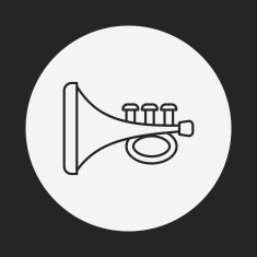 baby toy trumpet line icon N3
