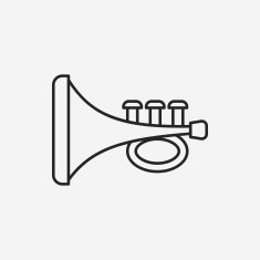 baby toy trumpet line icon N4