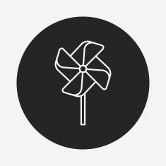baby toy windmill line icon