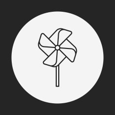 baby toy windmill line icon N3