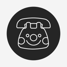 baby toy phone line icon