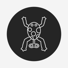 baby toy frog line icon