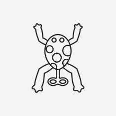 baby toy frog line icon N4