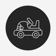 baby toy car line icon