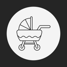 Baby carriages line icon N11