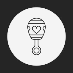 Baby rattle line icon N11