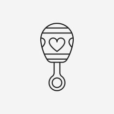 Baby rattle line icon N12