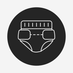 baby diaper line icon N5