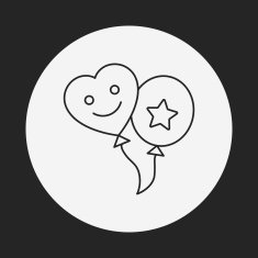 baby toy balloon line icon N7