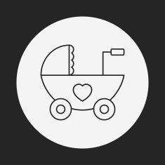Baby carriages line icon N19