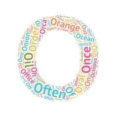 Cute Word Cloud ABC Letters - O